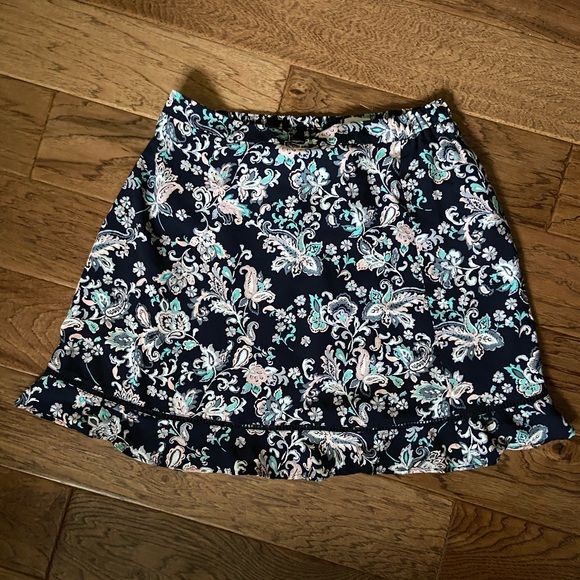 Loft Paisley Flippy Skirt in Industrial Navy - Picture 6 of 7